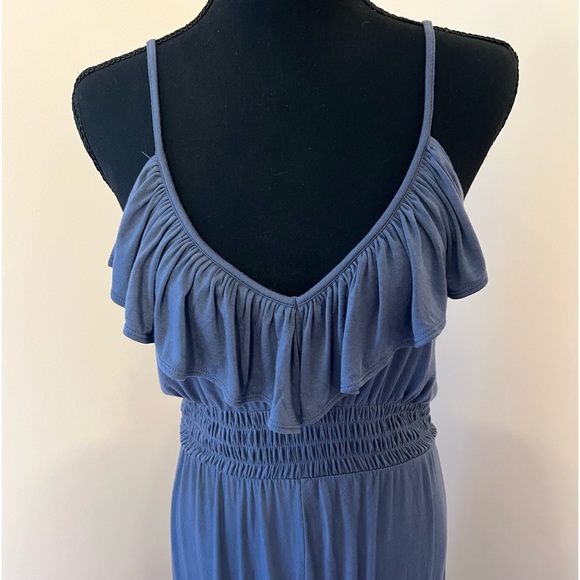 Express High-Low Ruffle Maxi Dress. Size medium. Color is a blueish/purple. - Picture 2 of 6